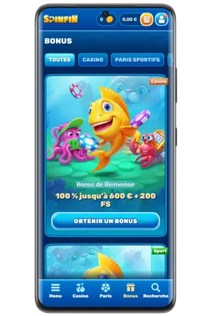 Section bonus SpinfiN Casino promotions actives