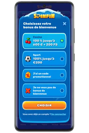 Sélection bonus bienvenue SpinfiN Casino France