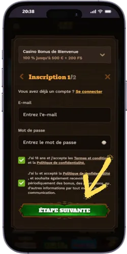Formulaire email et mot de passe inscription Fat Pirate