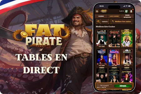 Roulette et blackjack live sur Fat Pirate Casino