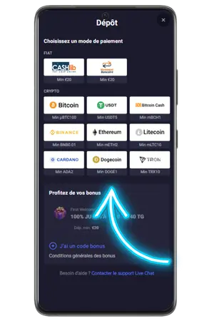 Effectuez un dépôt