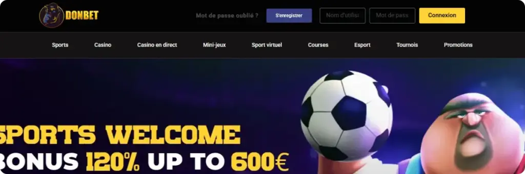 Donbet Casino dasktop