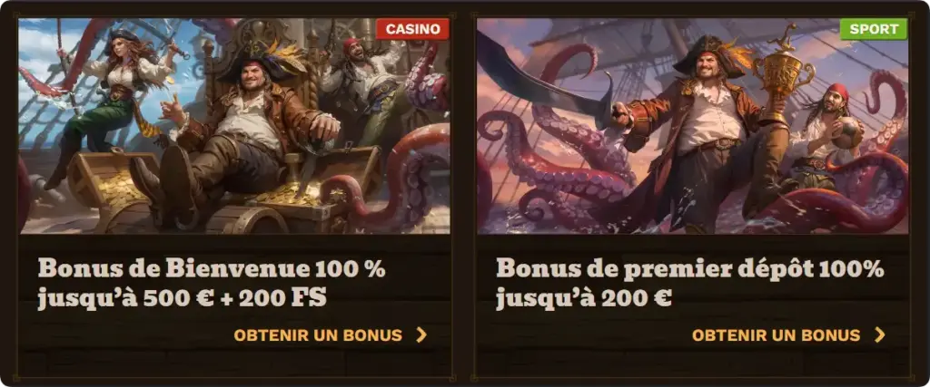 Bonus et promotions FatPirate pour joueurs en France