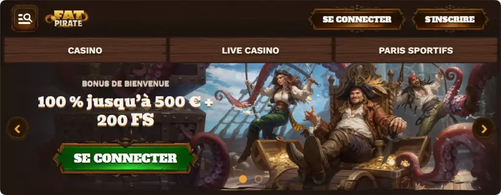 Aperçu général du casino en ligne Fat Pirate