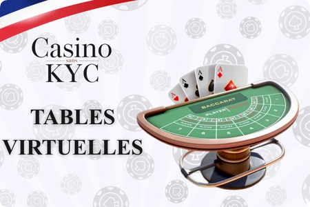 Jeux de table RNG blackjack et roulette sans KYC